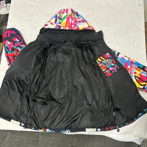 Tango Hotel Mens graphic color puffer jacket, boy praying sz XL was $200 b new - Picture 4 of 8